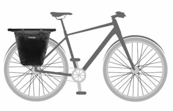 Sacoche sur un porte-bagage de vélo.